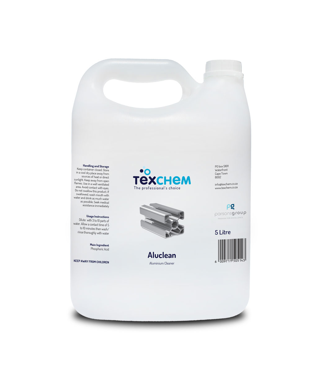 Texchem - Ind - Aluminium Cleaner "Aluclean" - Liquid - 5ltr Can