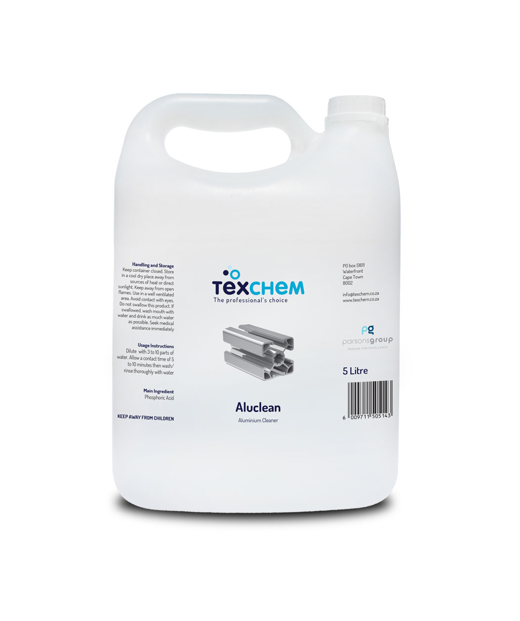 Texchem ™ - Ind - Aluminium Cleaner "Aluclean" - Liquid - 5ltr Can