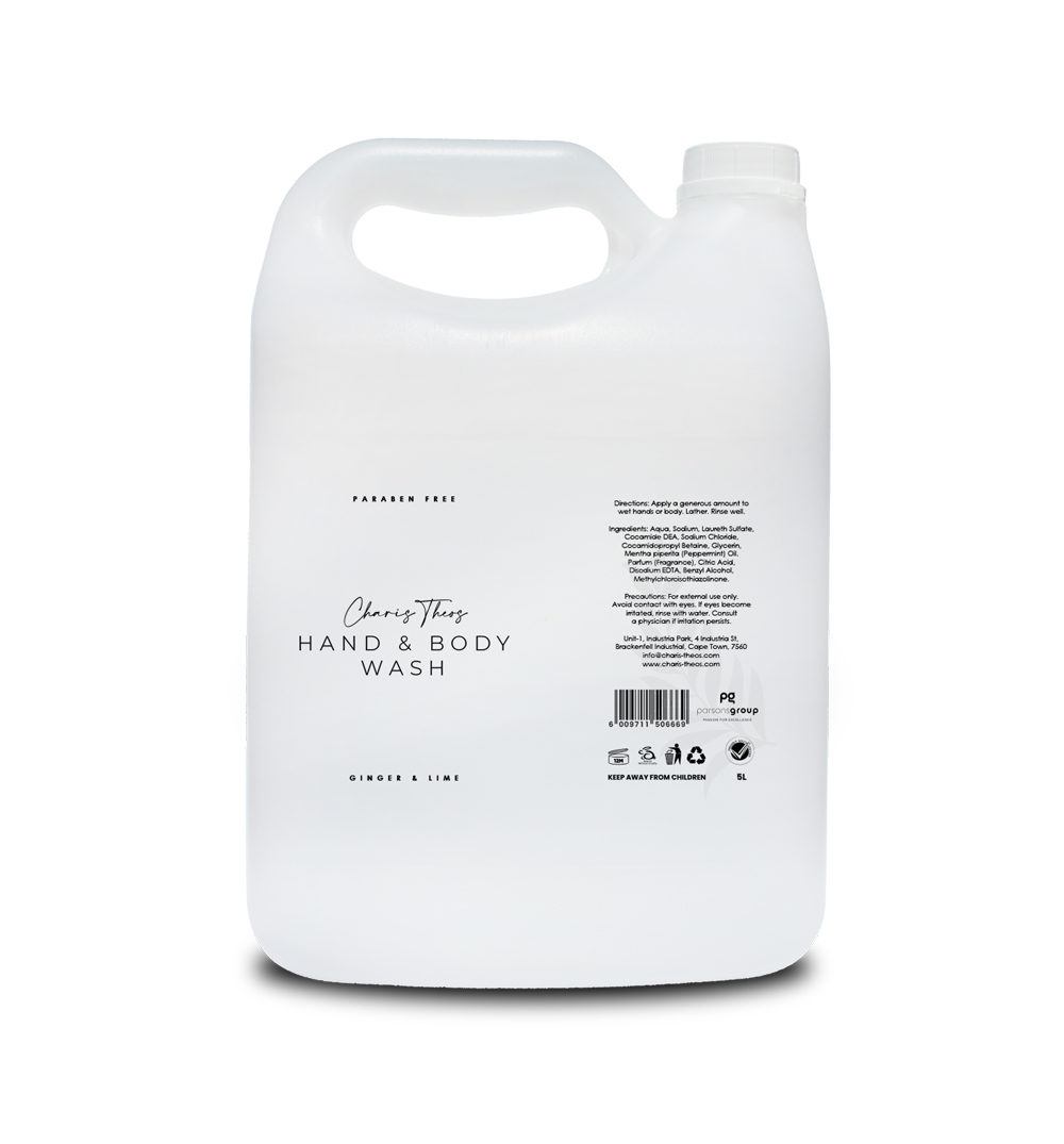 Charis Theos ™ - Amn - Body Wash "Ginger&Lime" - Laundry Liquid - 5ltr Can